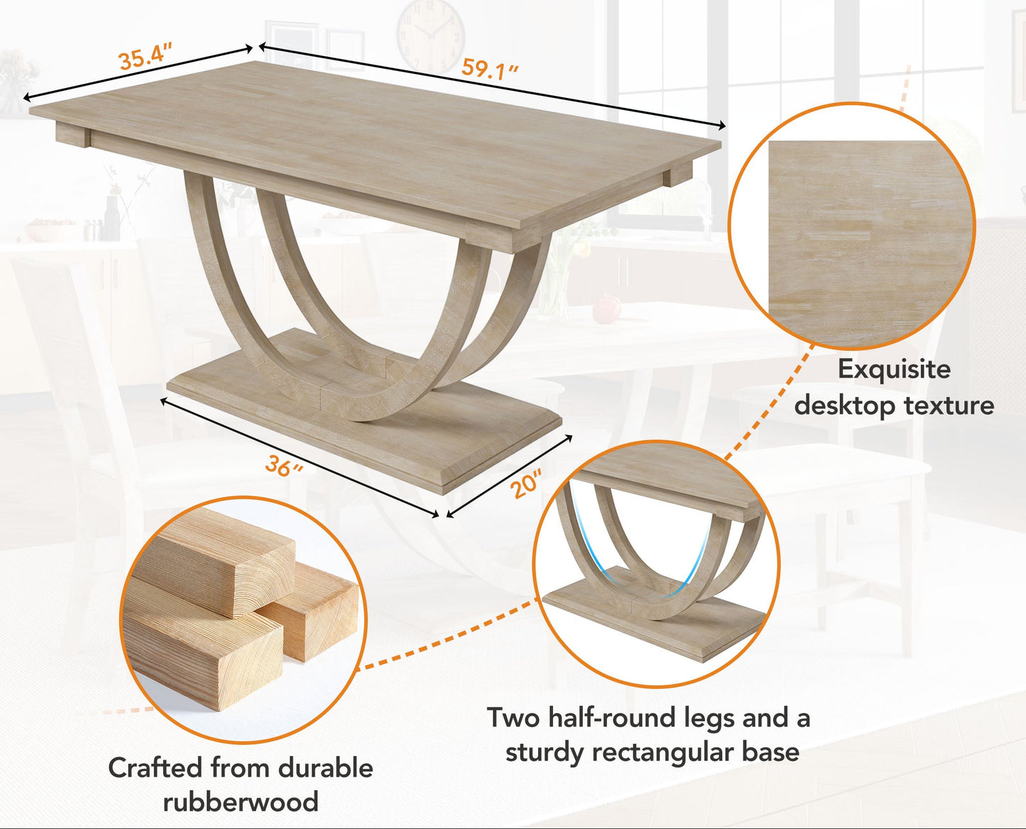 Bupeti 6-Piece Dining Table Set