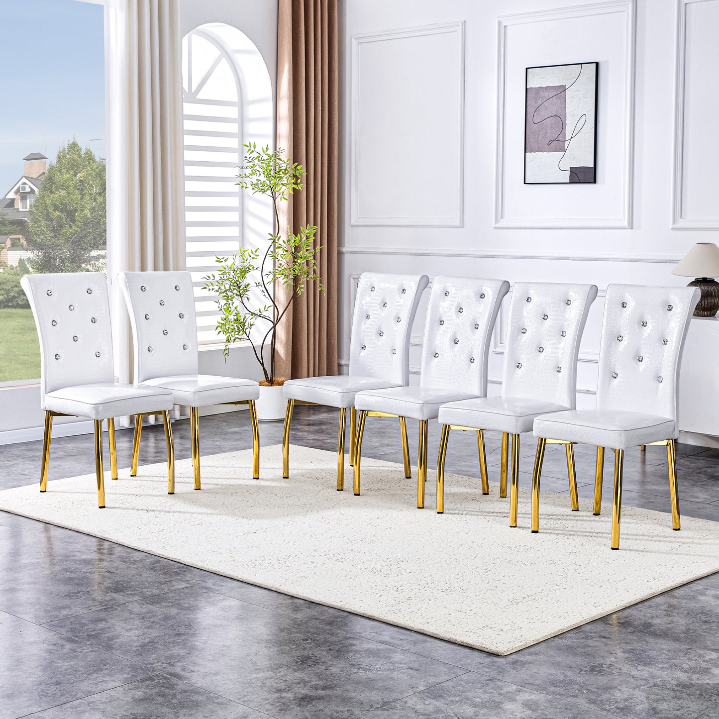 Gimien Alligator Leather Dining Chairs (4)