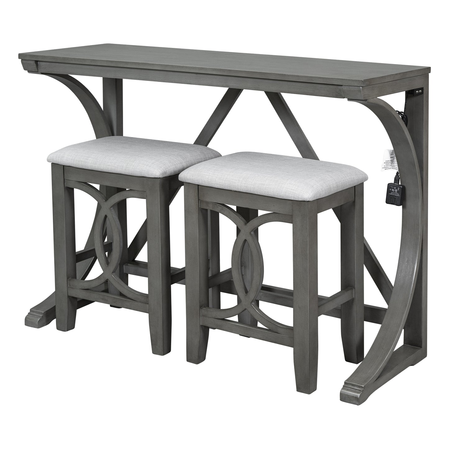 Elorte 3-Piece Dining Table Set With USB Port