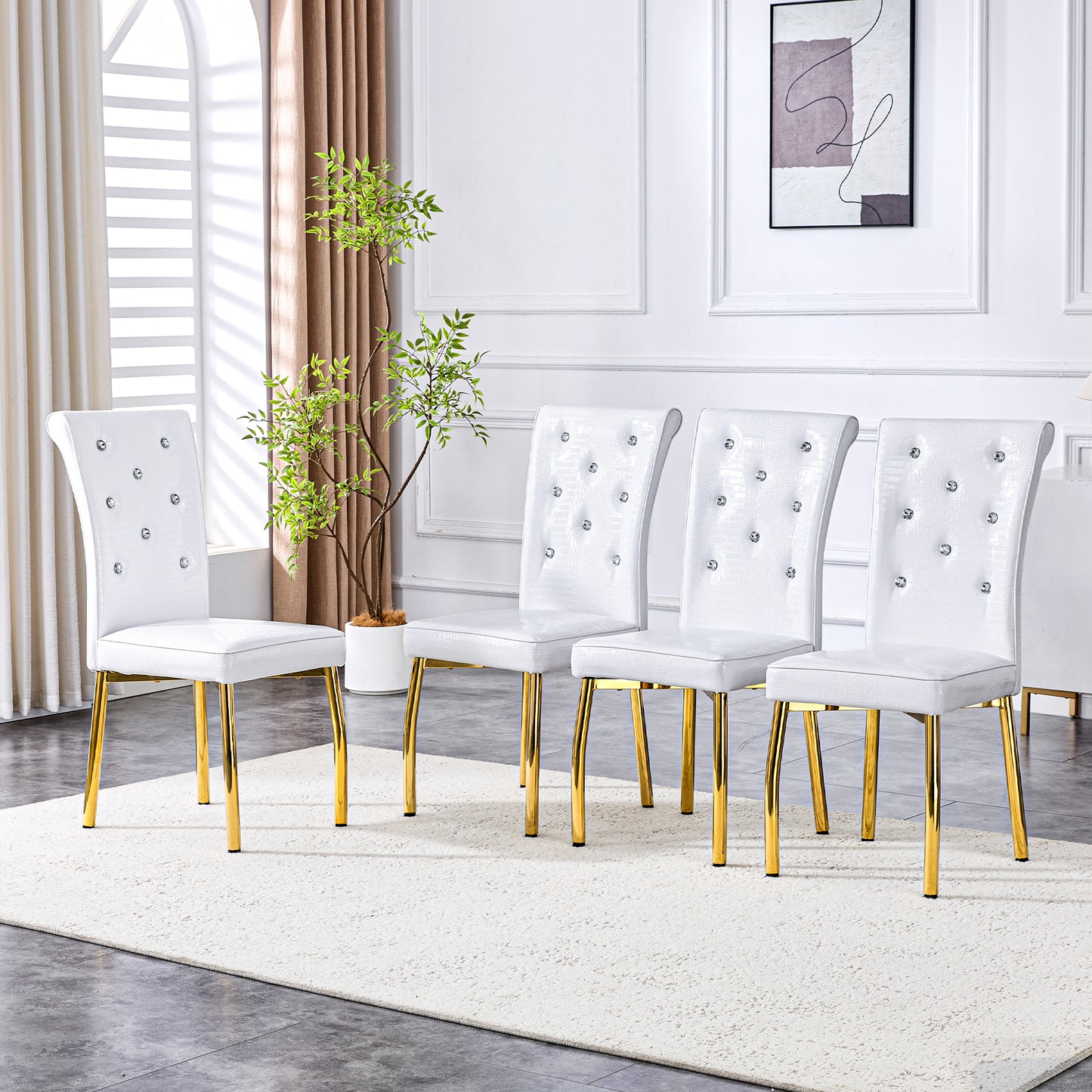 Gimien Alligator Leather Dining Chairs (4)