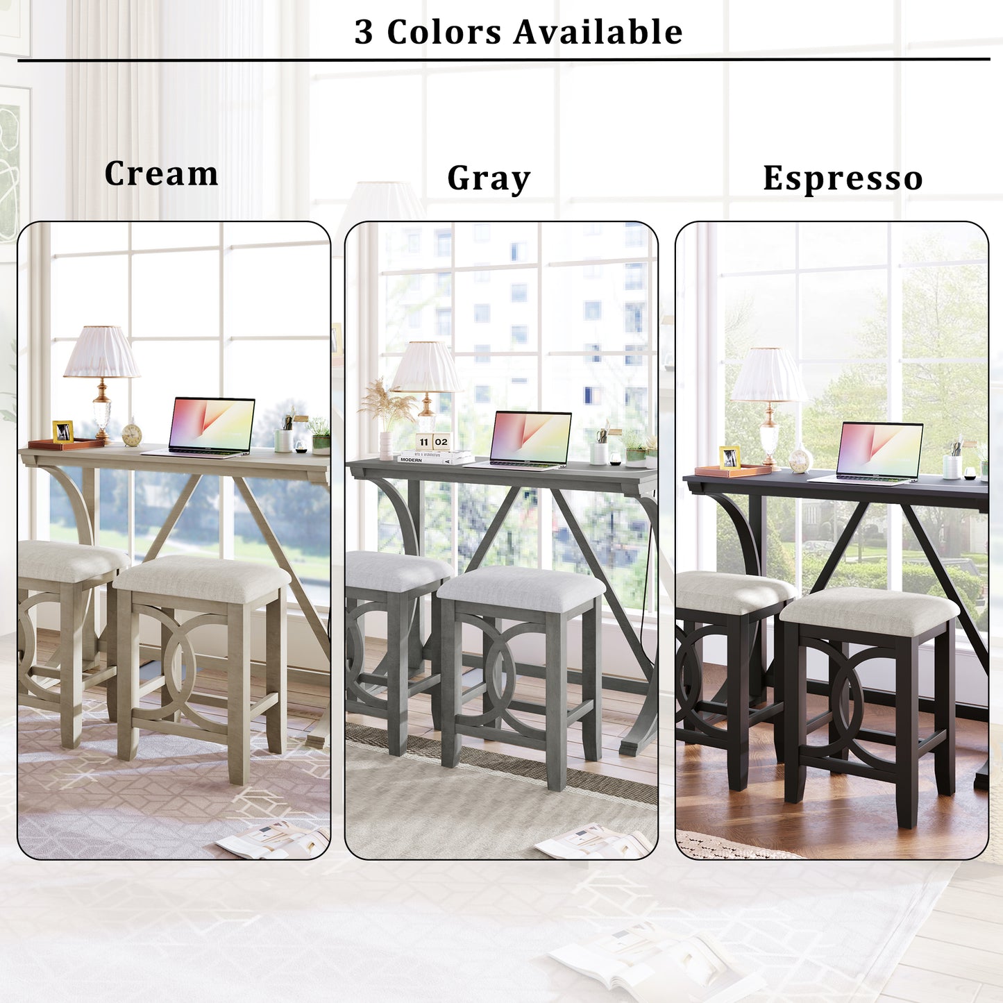 Elorte 3-Piece Dining Table Set With USB Port