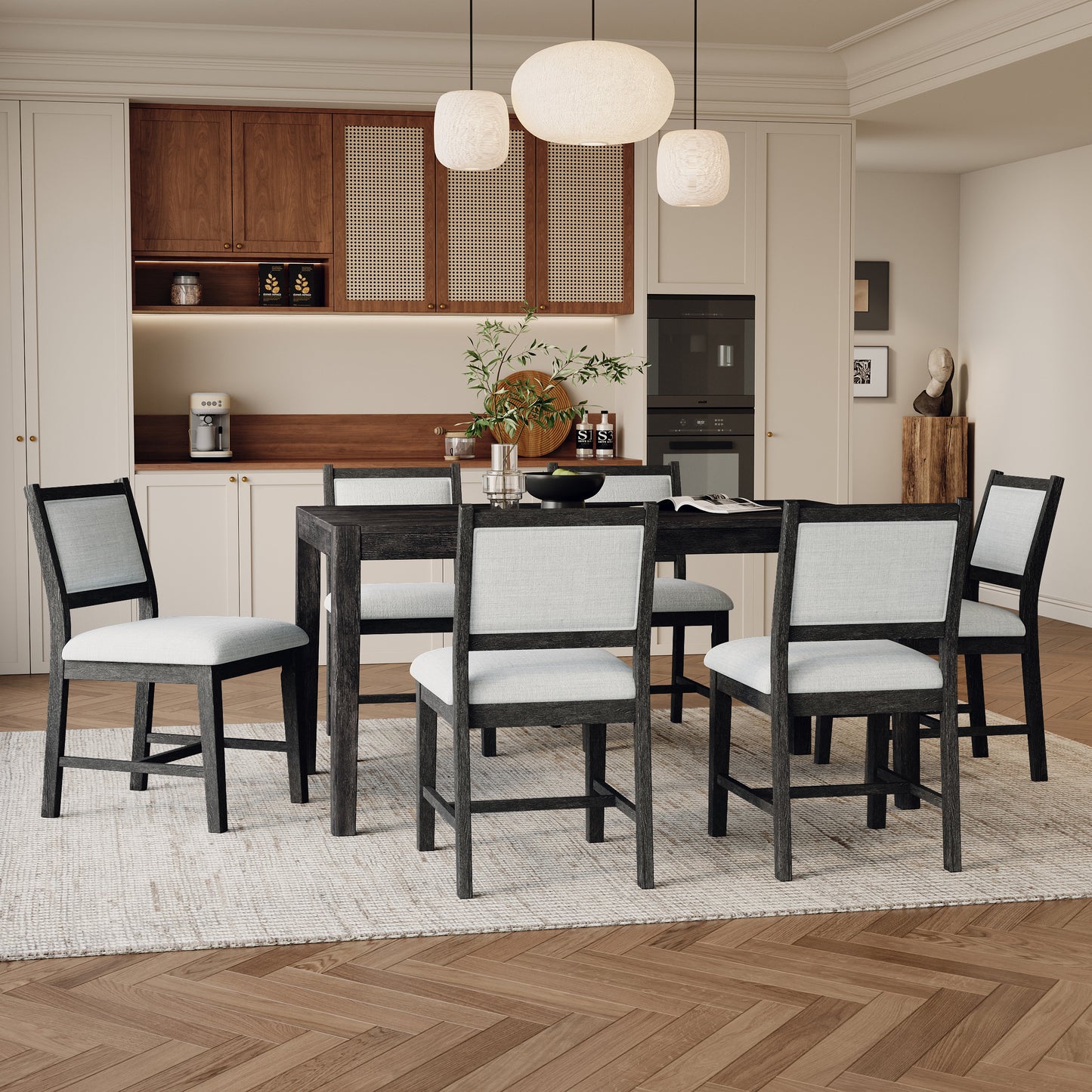Dorate 7-Piece Retro Dining Table Set