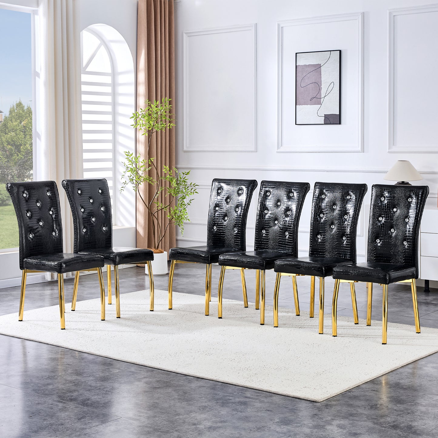 Gimien Alligator Leather Dining Chairs (2)