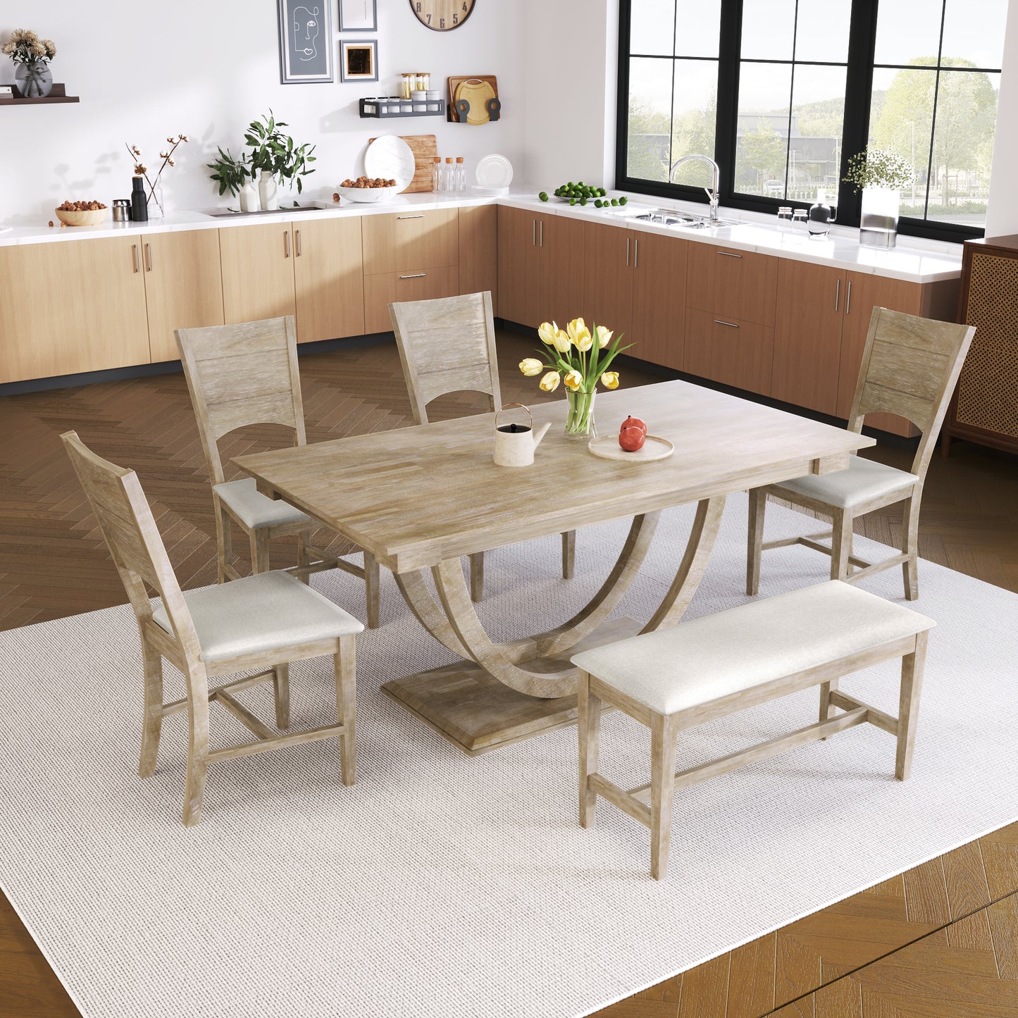 Bupeti 6-Piece Dining Table Set
