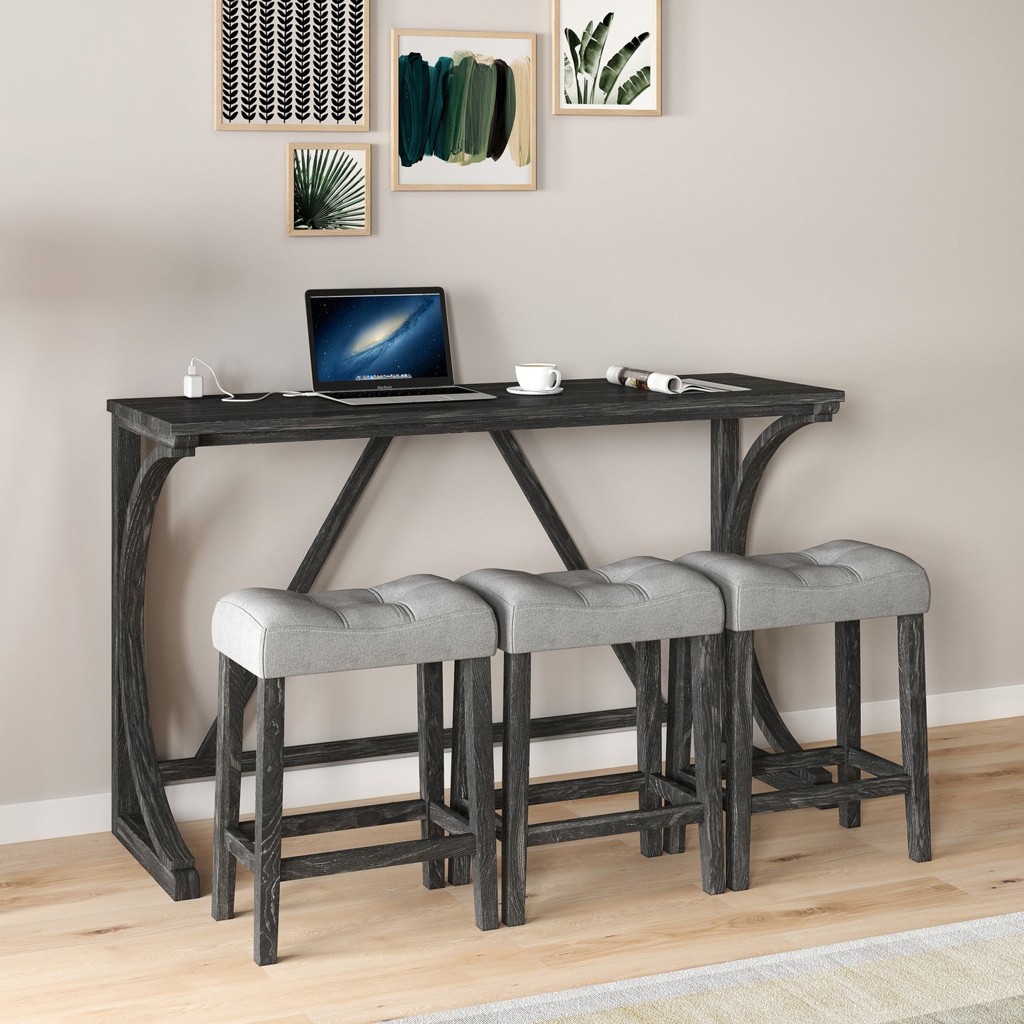 Elorte 4-Piece Dining Table Set With USB Port