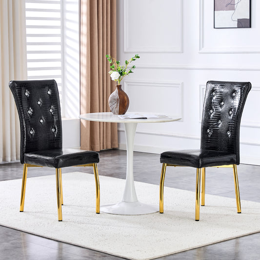 Gimien Crocodile Leather Dining Chairs (2)