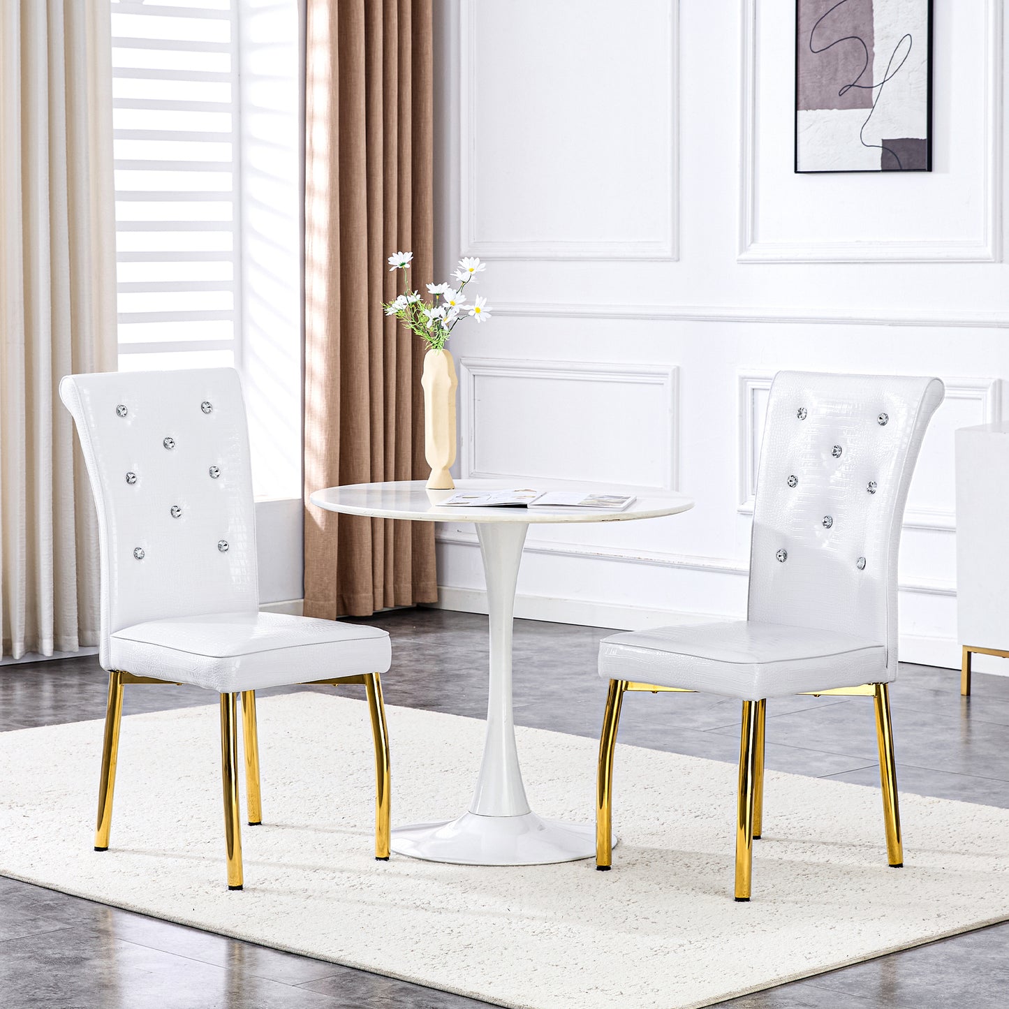 Gimien Alligator Leather Dining Chairs (4)