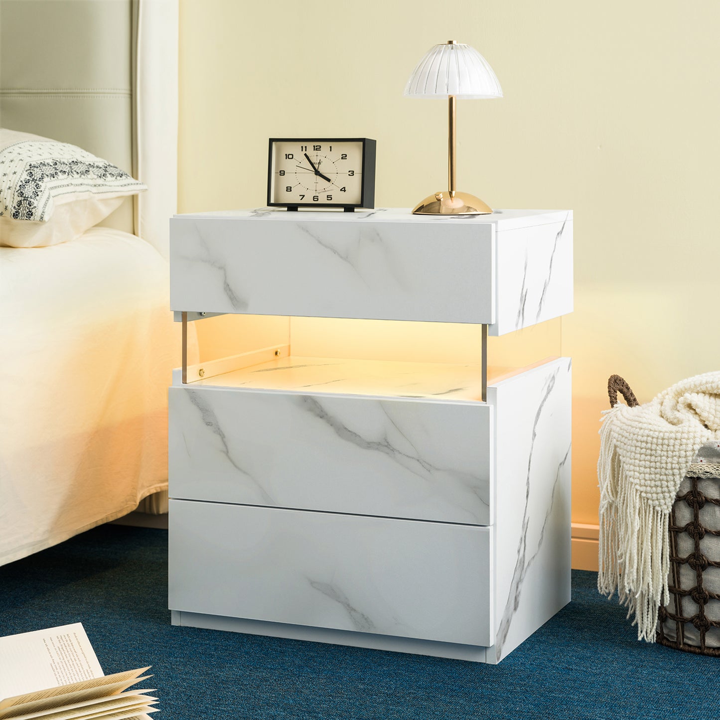 Aeostr LED Nightstands 3-Drawer