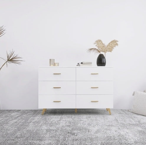 Arganc Glossy 6-Drawer Dresser