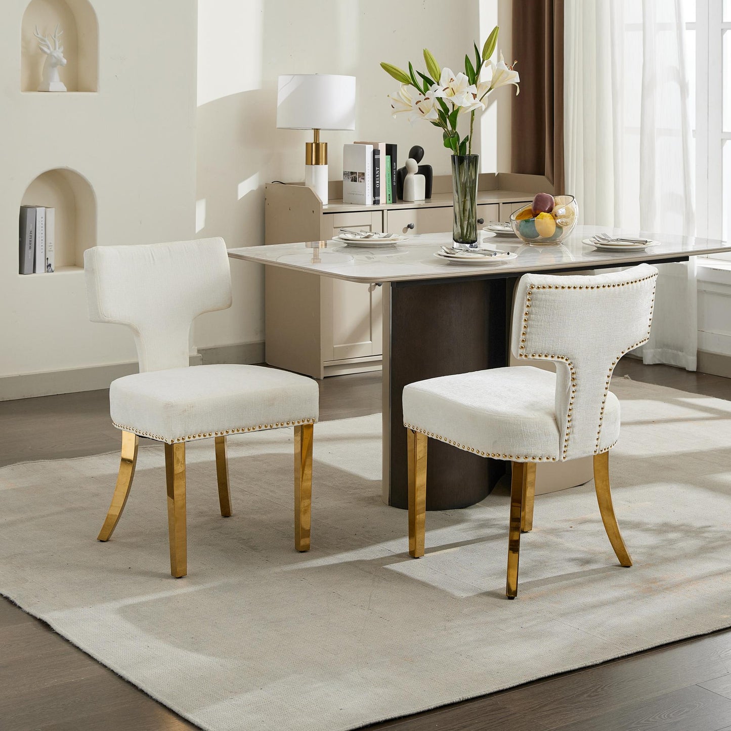 Housco Chenille Dining Chairs (2)