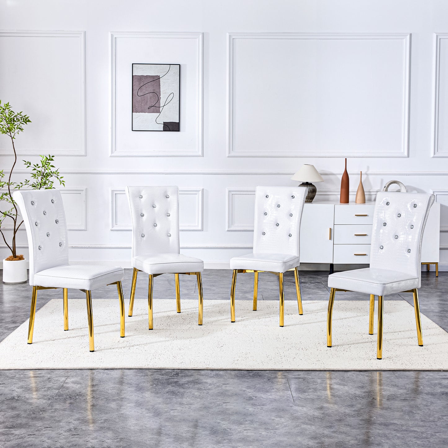 Gimien Alligator Leather Dining Chairs (4)