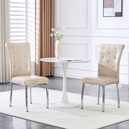 Gimien Crocodile Leather Dining Chairs (2)