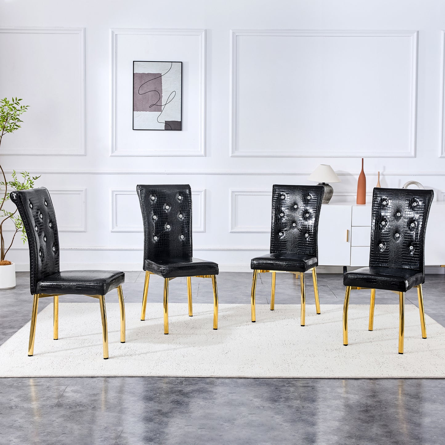 Gimien Alligator Leather Dining Chairs (2)