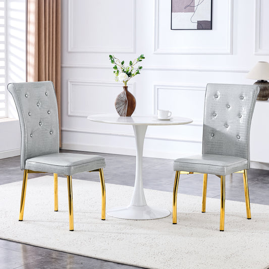 Gimien Crocodile Leather Dining Chairs (2)