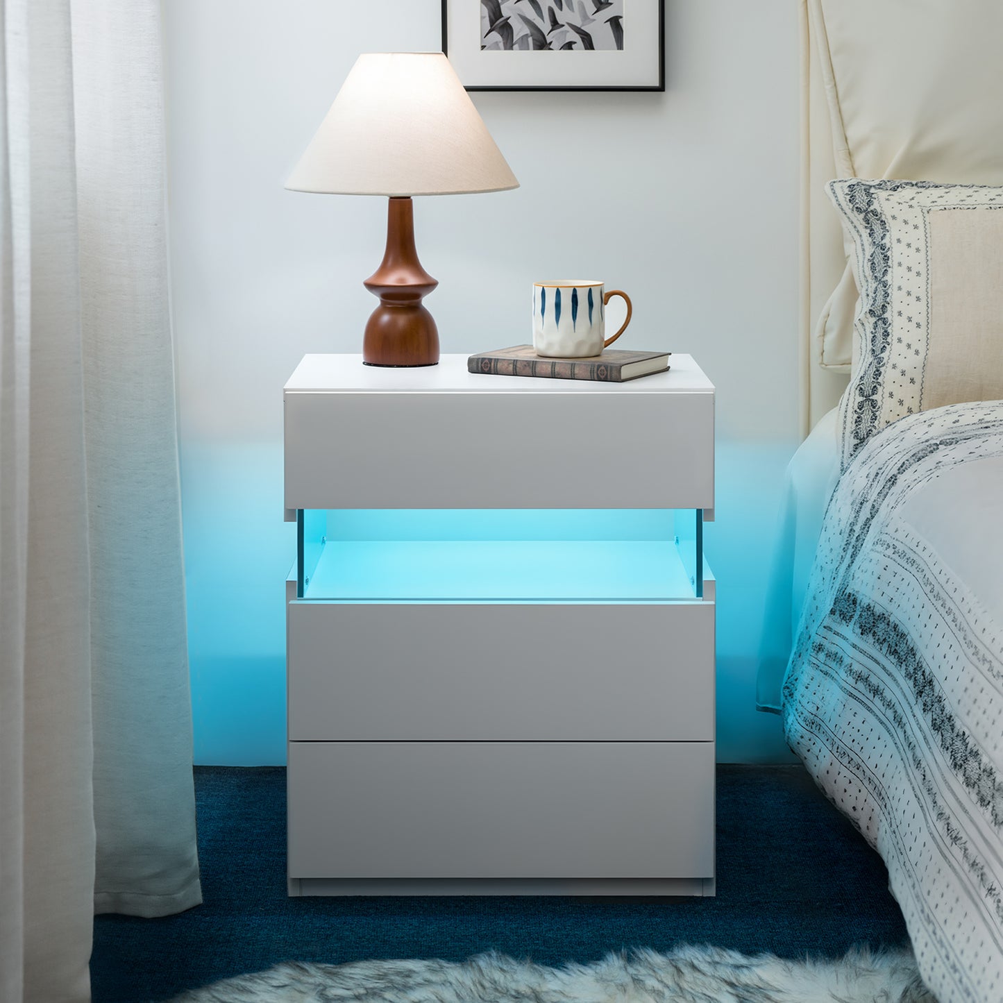 Aeostr LED Nightstands 3-Drawer