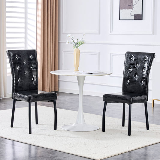 Gimien Crocodile Leather Dining Chairs (2)