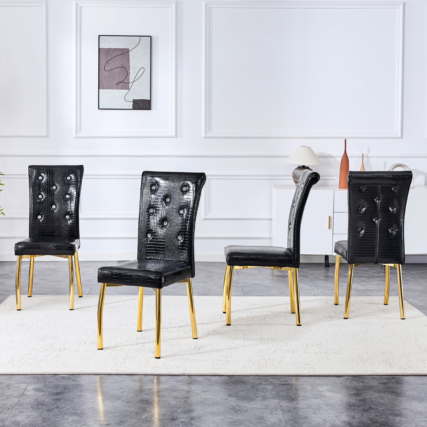 Gimien Alligator Leather Dining Chairs (2)