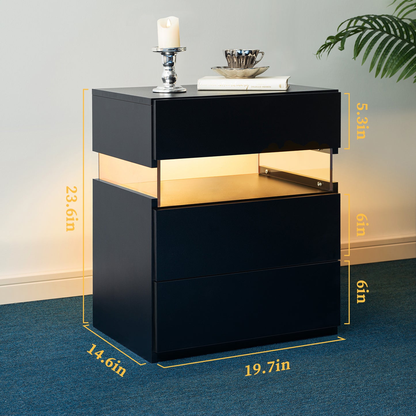 Aeostr LED Nightstands 3-Drawer