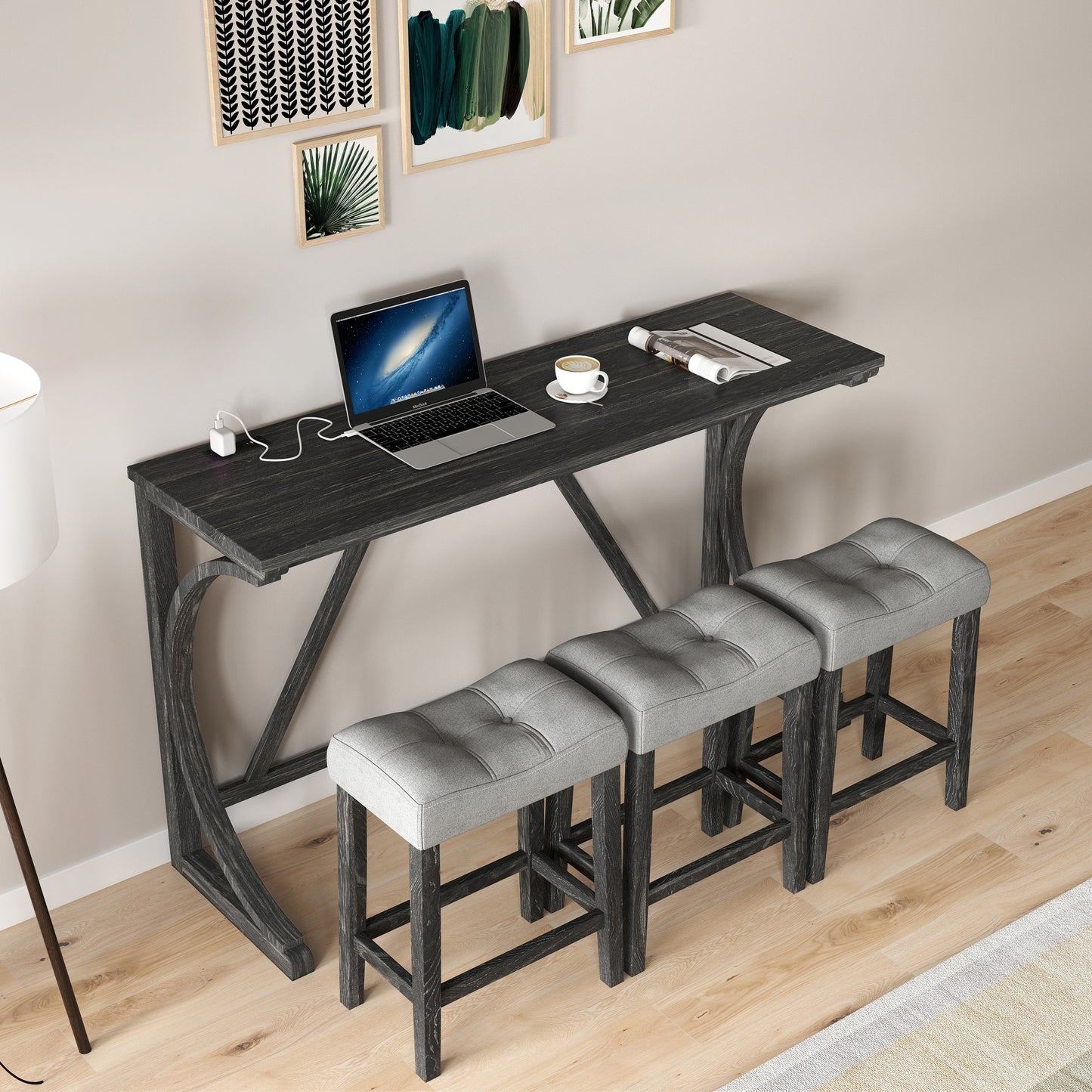 Elorte 4-Piece Dining Table Set With USB Port