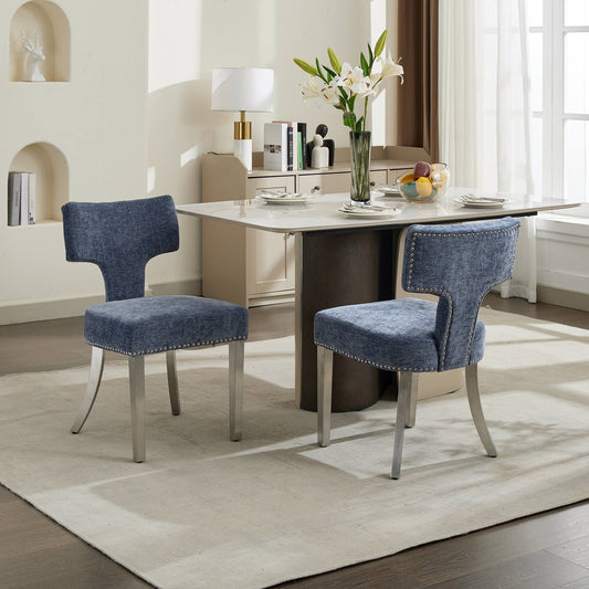 Housco Chenille Dining Chairs (2)