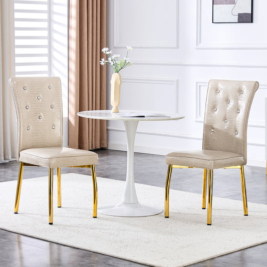 Gimien Crocodile Leather Dining Chairs (2)