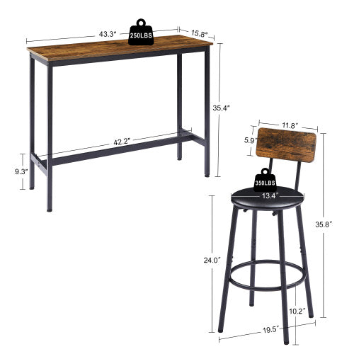 Apabod Bar Table Set w/ Bar Stools
