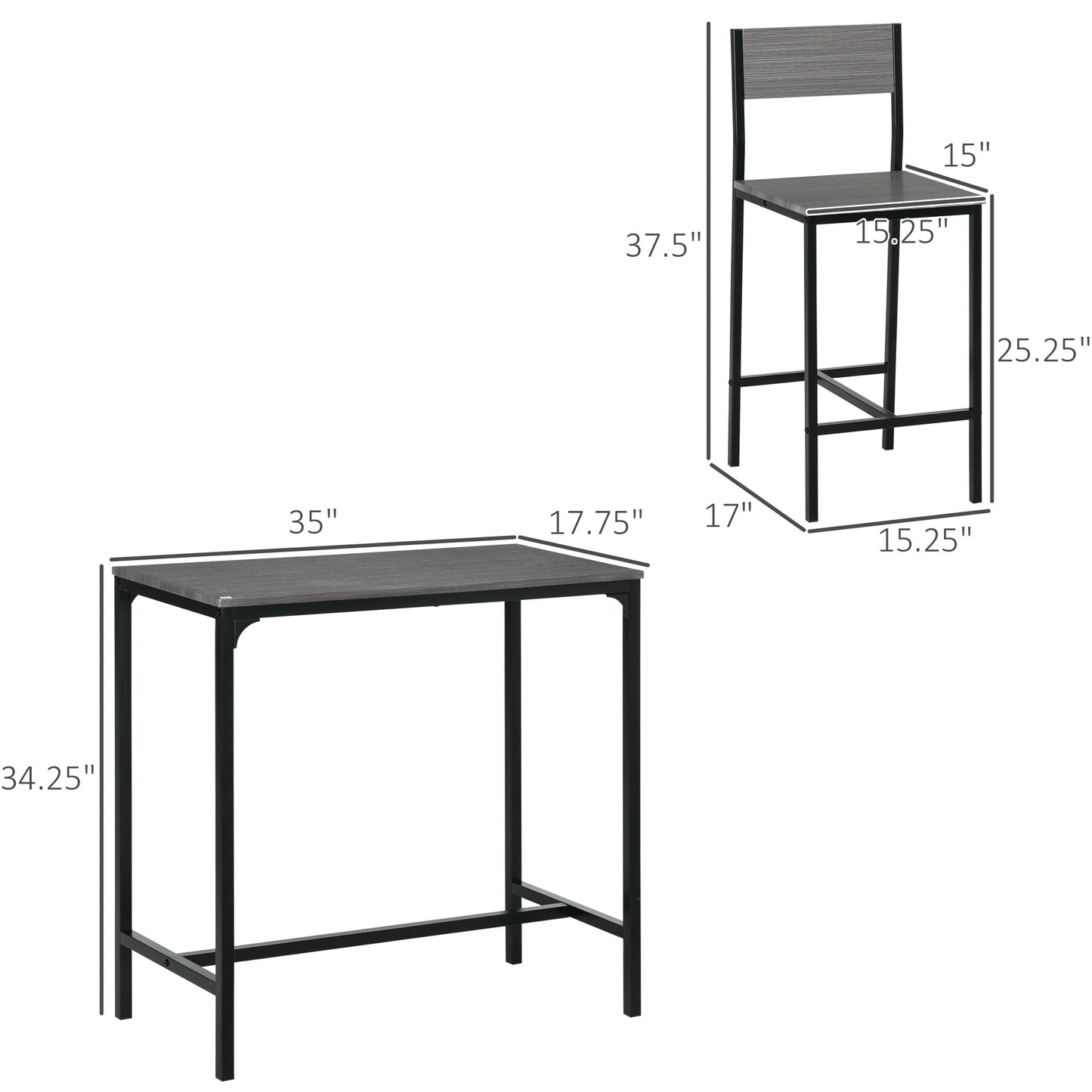 Cambil 3-Piece Bar Table w/ Chairs